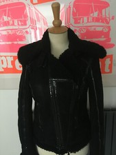 ALEXANDER MCQUEEN BLACK SHEEPSKIN & PATENT LEATHER FLYING JACKET SIZE 40 8 - 10