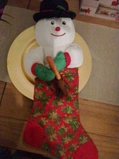 Vintage Puffalump Style Christmas Stocking Snowman  63cm Woolworths