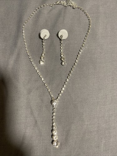 Diamond necklace and - diamond, earring
