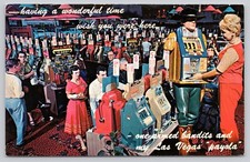 Las Vegas Nevada Casino One Armed bandits Payola Chrome Postcard Unposted