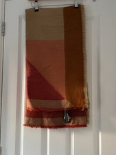 Zara Oversized Red & Orange Check Scarf