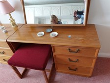 G-Plan Bedroom Dressing Table with Stool and Mirror and 3 matching storage units