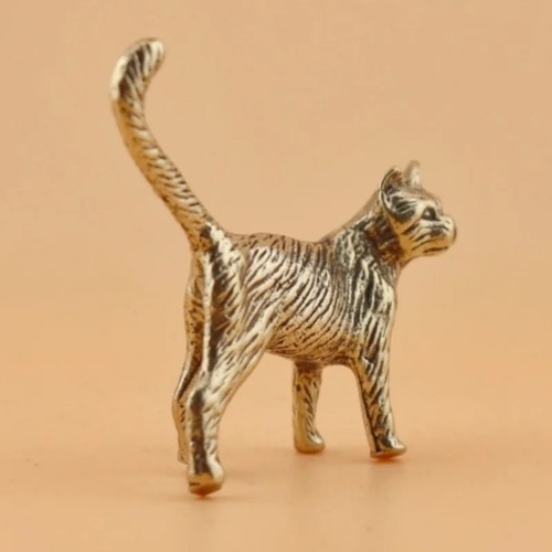 Retro brass cat - retro,
