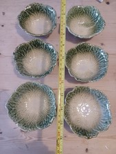 6 x cabbage leaf ware bowls new lustre effect joyette bordallo pinheiro style