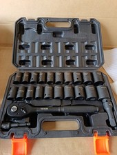 VEVOR 1/2" Drive Impact Socket Set, 23 Piece Socket Set SAE (7/16" -1")& Metric