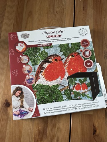 Winter robins crystal art - winter,