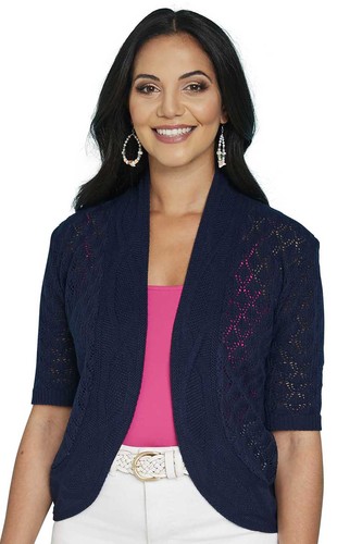 Ladies pointelle shrug - ladies,