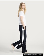 BNWOT F&F Ladies Navy Blue White Wide Leg Trousers  Smart & Casual UK16