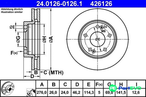Ate brake disc 24012601261 - ate,