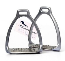 Aluminium Horse Stirrups Cheese Grater Threads Equestrian Light Weight Stirrups 