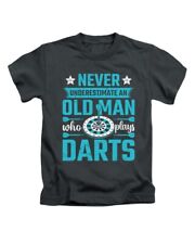 Never Underestimate An Old Man Who Plays Darts Adults T-Shirt Funny Darts Top