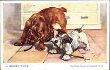 MABEL GEAR Red Cocker Spaniel and Sealyham Terrier Dog DOGS No. 5077 Postcard