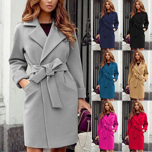 Lady belt trench wool coats - belt,