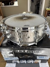Very Rare Mapex Black Panther 14x5.5” Babylonian Design Steel Snare Drum