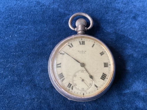 Elgin solid silver pocket - elgin,