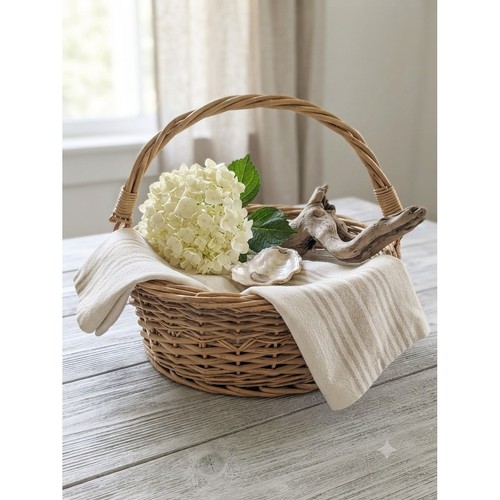 Handwoven round wicker - handwoven, basket