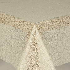 Pvc Tablecloth Lace Look Cream