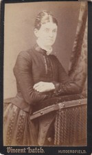 CDV PHOT0 - LADY LEANING ON LECTURN BY  VINCENT HATCH, HUDDERSFIELD