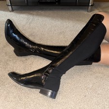clarks black patent 50/50 knee high riding Boots, Size 7 D EU 41 US 9.5