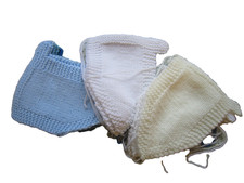 Hand Knitted Bunting ~ BABY BLUE MIX ~ 2.2 metres long ~ 14 Flags