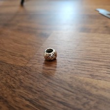 Authentic Chamilia Retired Gold Lines Sterling Silver 14K Bead Charm Kb-57 New 