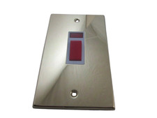 *NEW* BRASS 45A NEON COOKER / SHOWER SWITCH VERTICAL TALL VOLEX DPOLE DEC445 x1