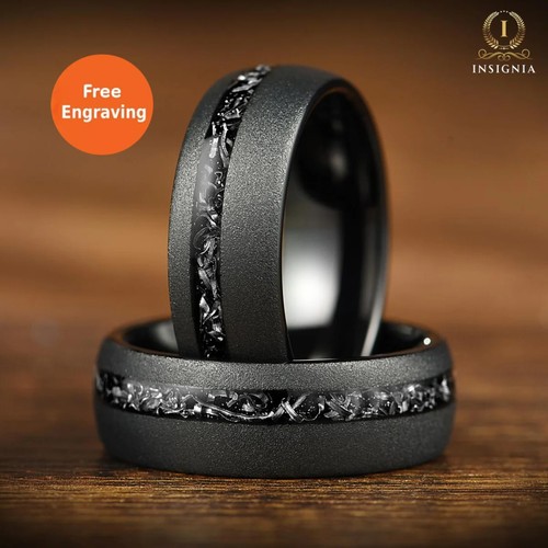 Personalised meteorite ring - personalised,