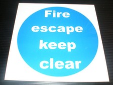 Fire escape keep clear 100mm - clear, x