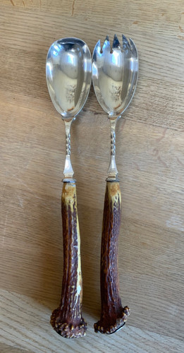 Antique antler handle silver - antler,