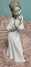 NAO By Lladro Figurine  Girl  holding  a puppy dog 20 cm tall