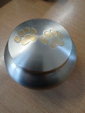 Brass Pet Cremation Memorial Ashes Urns Silver/Gold Small 4"