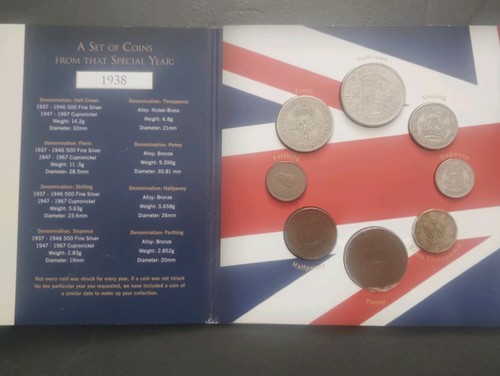 1938 vintage british coin gift - 1938,