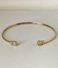 Slim 9ct gold torque bangle - slim,