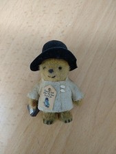 Vintage Felt Flocked Paddington Bear Figure with Hat & Suitcase 1970s Hong Kong