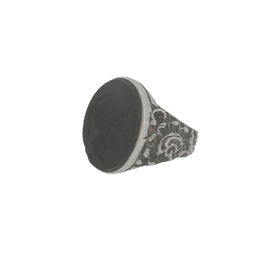 Sterling silver black intaglio - sterling,
