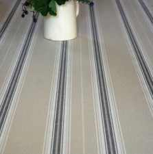 French linen oilcloth vintage blue striped ticking machine washable