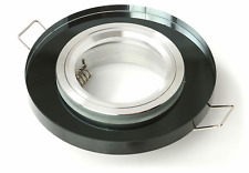 ASNI Black Glass Round Recessed GU10 Ceiling Spot Down light