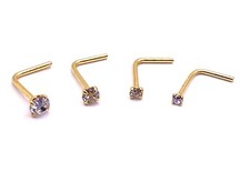 Gold plated L shaped nose stud