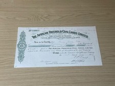 1907 African Freehold Coal Lands Limited Share Certificate 25 Shares