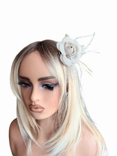 Small Taupe Silver Fascinator
