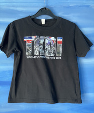 TAGB Tae Kwon-Do World Championships 2023 T Shirt 7-8  Child Black Cotton Size