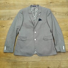 Ted Baker Blazer Jacket Mens 40R Grey Smart Business Preppy
