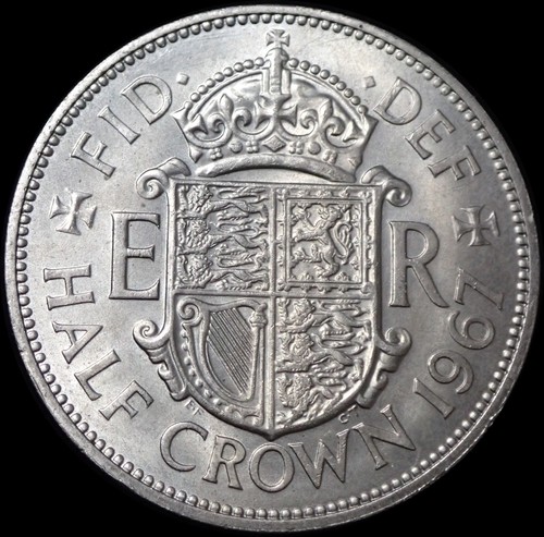 Half crown 1967 elizabeth - half,