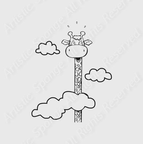 Giraffe clouds reusable - in,