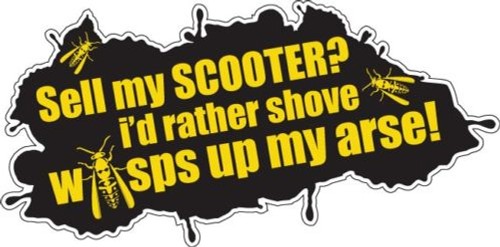 Sell scooter sticker - sell, vespa