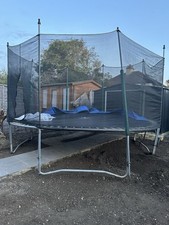 GALACTICA Trampoline Set 6 8 10 12 14FT Round Outdoor Safety Net Enclosure Blue