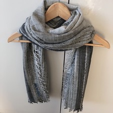 New Zadig and Voltaire grey lux scarf - wool & silk mix 