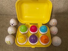 Tomy Hide and Squeak Eggs Colour Matching Shape Sorting pre school  Toy 