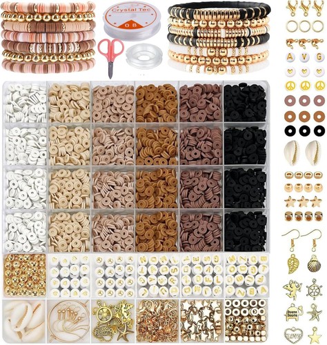 Clay beads bracelet making - bracelet,