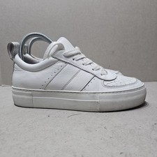 WHISTLES WOMEN'S LEATHER FLAT LOW TOP SNEAKERS WHITE SIZE UK5 EU38 